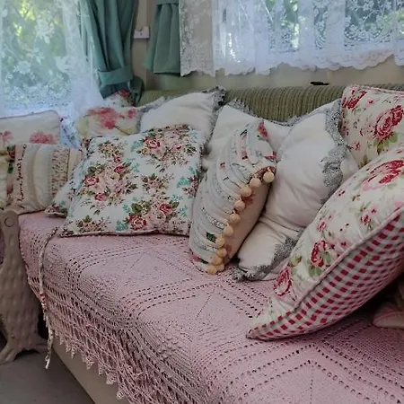 Kitty Unique 60s Caravan Set In Pretty Garden Holiday home *