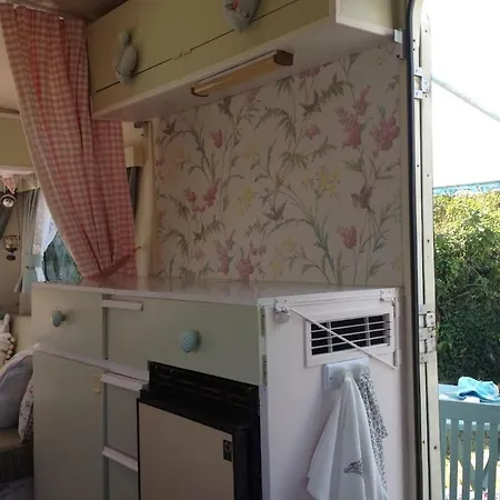 Kitty Unique 60s Caravan Set In Pretty Garden Holiday home *